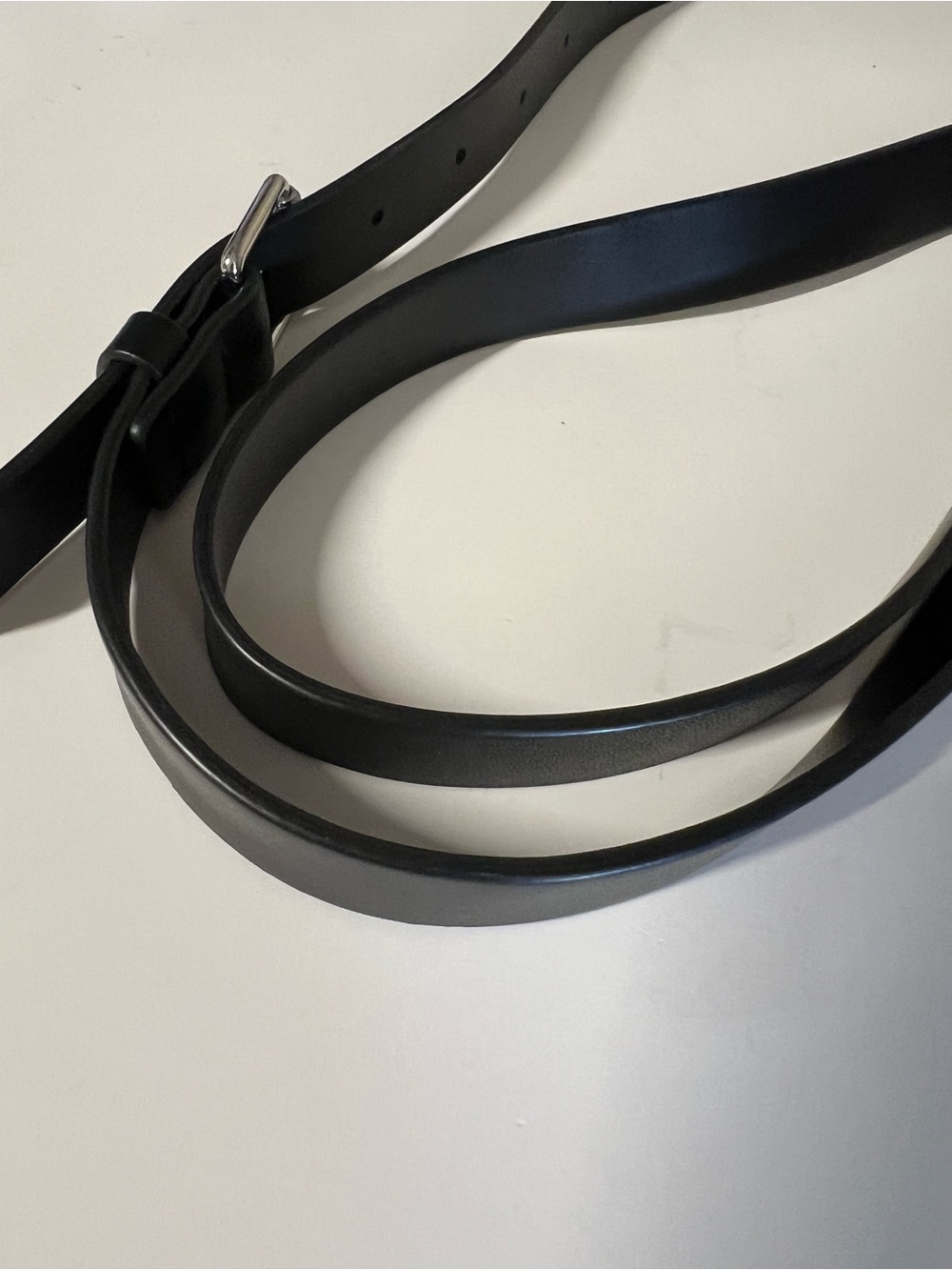 Bimba Y Lola Black Leather Long Strap with Silver Hardware